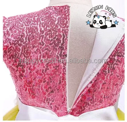 LEZONKIDS - Summer Jacquard Sequins Princess Skirt Hot-Sale Performance Rainbow Cake Girls' Ball Gown Girls' Dress